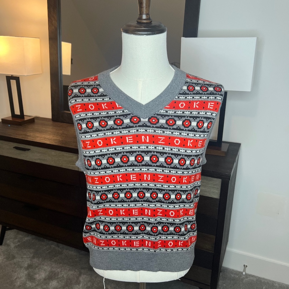 Kenzo embroidered-logo striped sweater vest. 